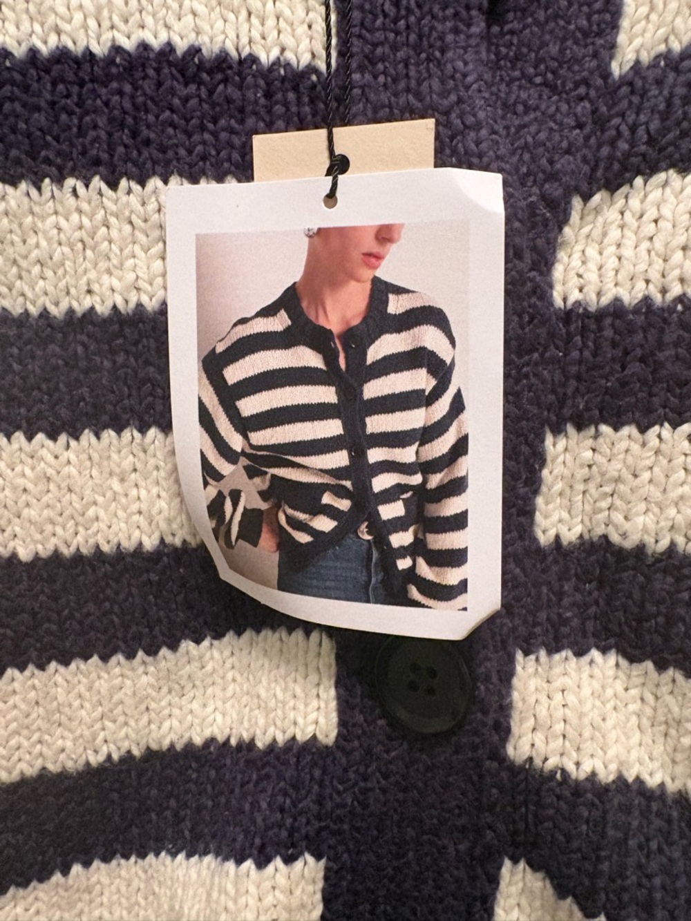 Nation LA Tessa Cardigan - Marine Stripe NWT Anthropologie - Picture 6 of 6